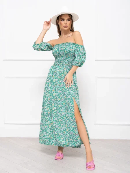 ISSA Plus Сукня максі Без підкладки зелений