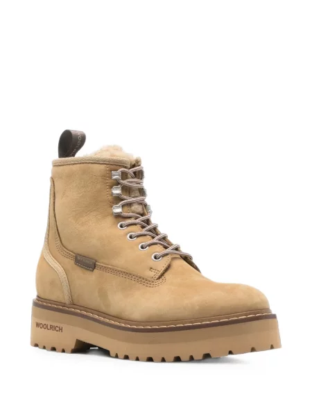 Cizme scurte Woolrich cu platformă din piele de oaie