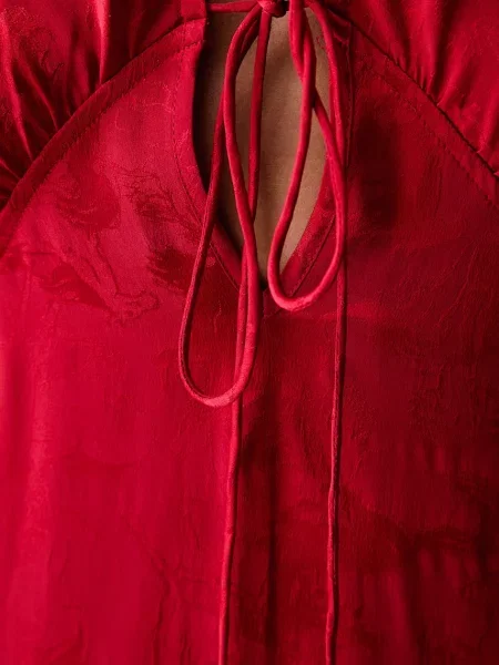 Zadig&Voltaire asszimetrikus selyem ruha ROUNA piros