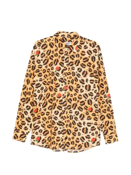 Cămașă Alessandro Enriquez cu imagine cu model leopard portocaliu