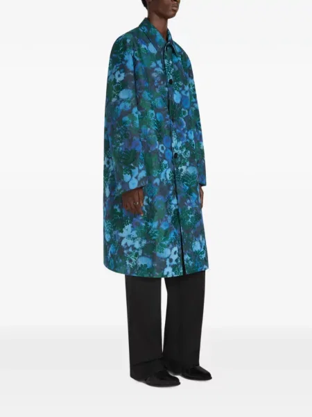 Palton Dries Van Noten din jacard albastru