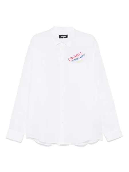 Ленена риза Dsquared2 бяло