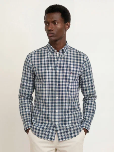 Gant Košile Regular Fit tmavě / režná / tmavě fialová zelená