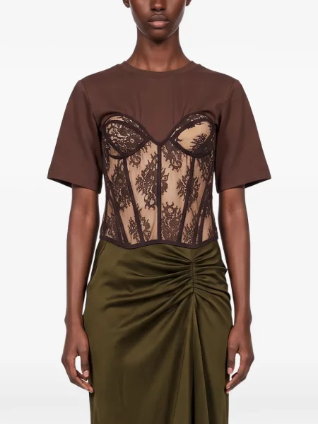 Tricou Giuseppe Di Morabito din dantelă maro