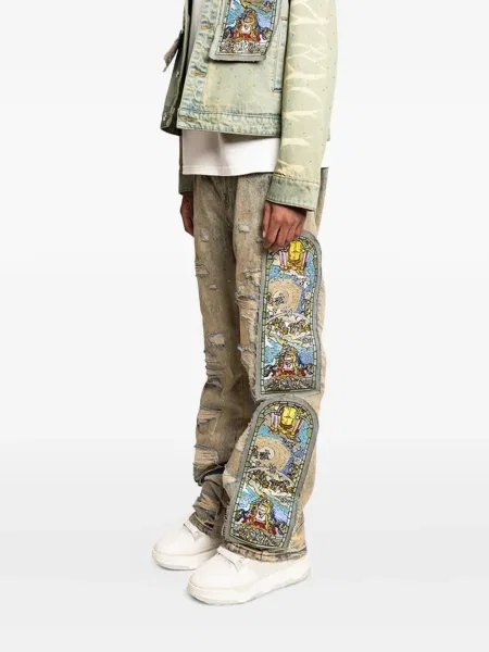 Džíny Who Decides War s oděrkami