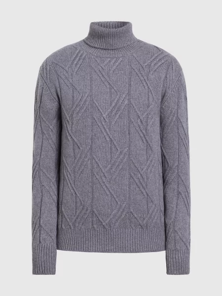 Светр з кашеміру в фактурний візерунок Cashemere&whisky сірий