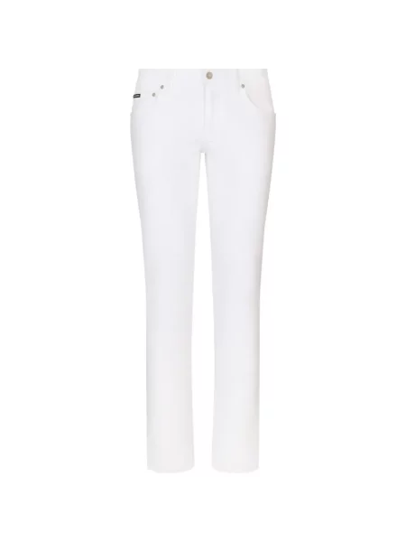 Blugi skinny Dolce & Gabbana stretch skinny fit alb