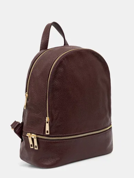 Кожаный однотонный маленький рюкзак Answear.lab бордовый