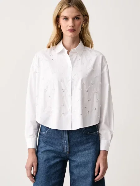 Armani Exchange cămașă de damă din alb