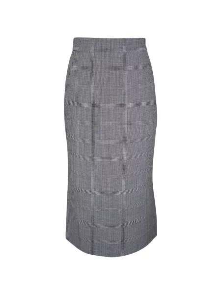 Fustă midi Akris în carouri gri
