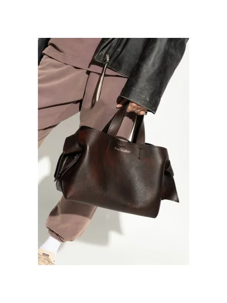 Torebka Acne Studios skórzana brązowa