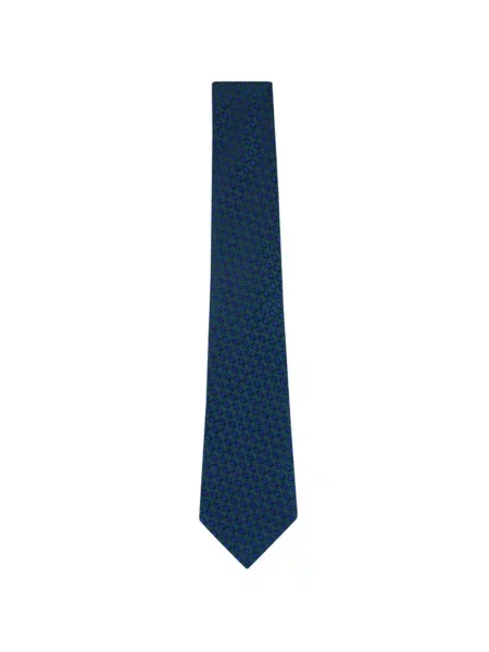 Cravată Zegna cu imprimeu geometric albastru