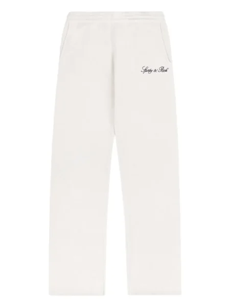 Pantaloni Sporty & Rich cu broderie alb