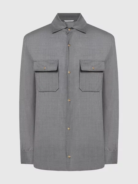 Сорочка NEXT з вовни і шовку Marco Pescarolo сіра