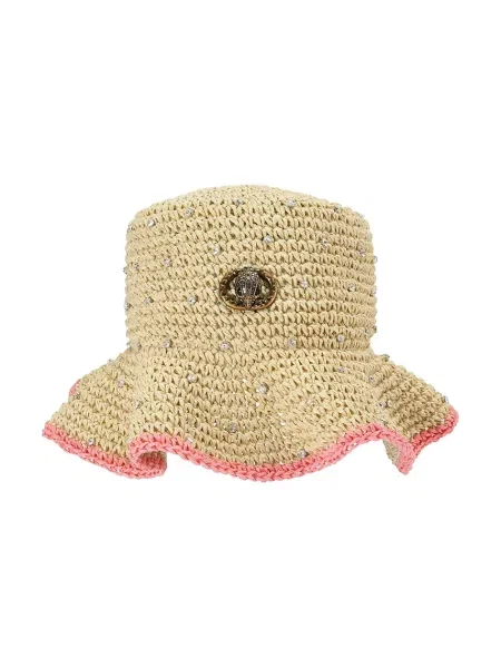 Kurt Geiger London pălărie de damă Chelsea Raffia Bucket Hat bej