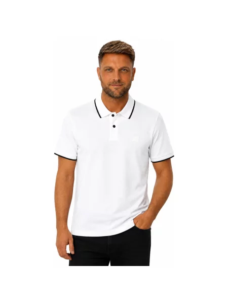 Tricou polo Boss alb