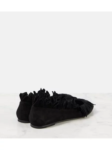Balerini Alaïa din piele de căprioară negru