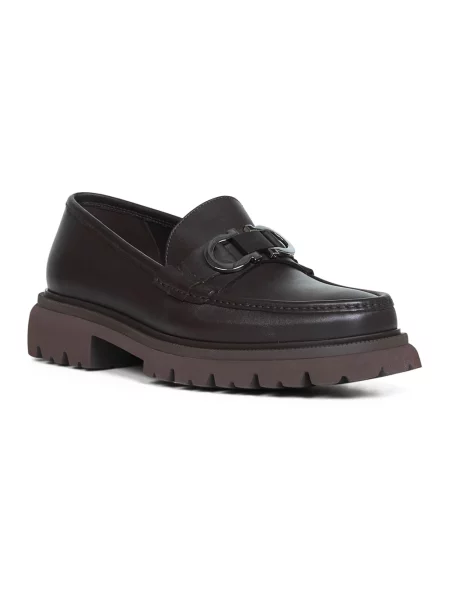 Półbuty Ferragamo skórzane brązowe