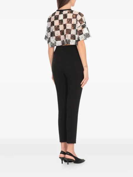 Cropp tricou Pinko în carouri cu imagine alb