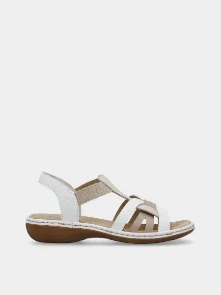 Кожаные босоножки Rieker белые