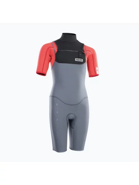 Costum de surfing pentru copii ION Capture Shorty Back Zip Jr steel blue/red roșu