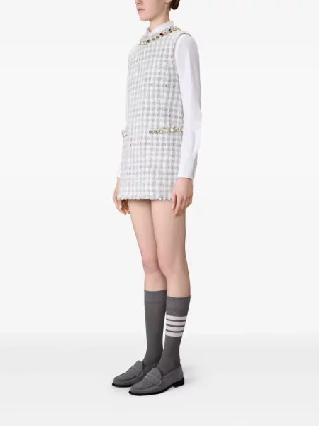 Rochie Thom Browne din tweed de cristal de costum gri
