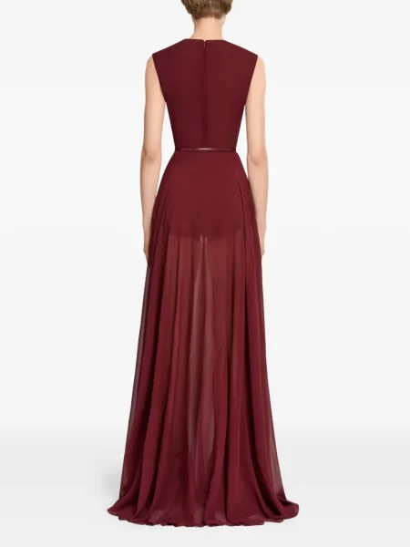 Rochie maxi Elie Saab cu decolteu în V roșu