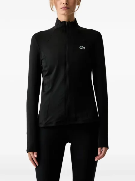 Hanorac cu fermoar Lacoste cu autograf negru