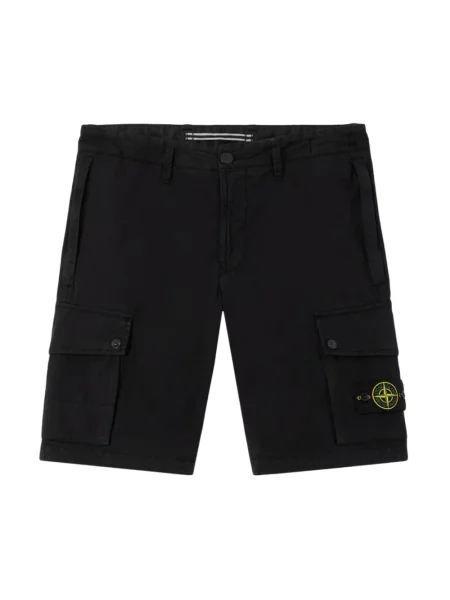 Krótkie bermudy Stone Island z kamieniami czarne