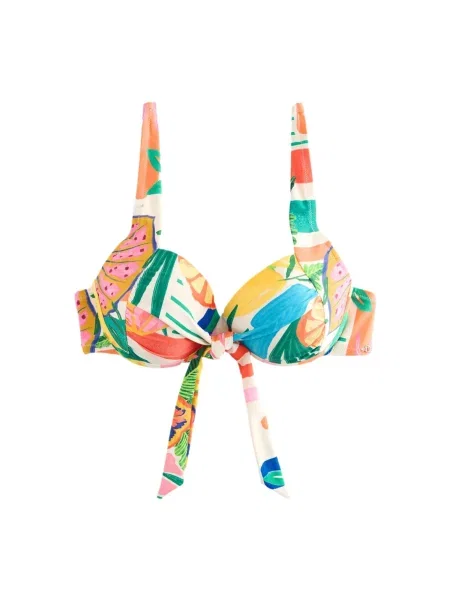 Next Sutien costum de baie galben / verde roșu