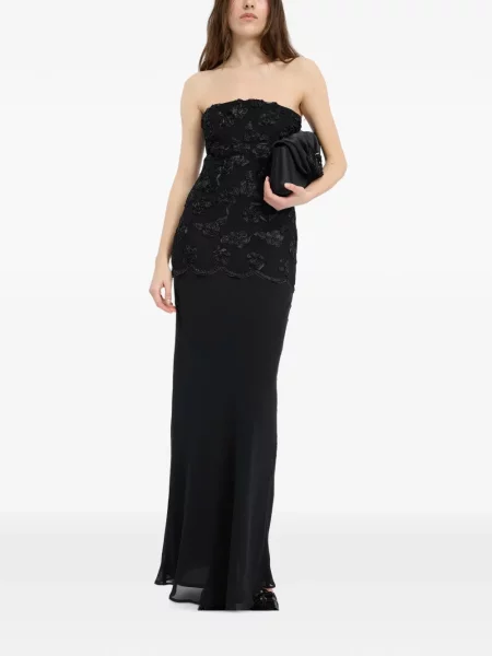 Rochie maxi Rotate Birger Christensen plasă negru