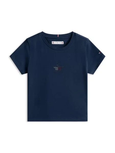 Tommy Hilfiger majica za djecu od pamuka s elastanom plava