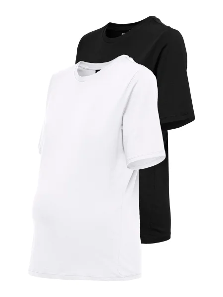 Only Maternity Tricou negru alb