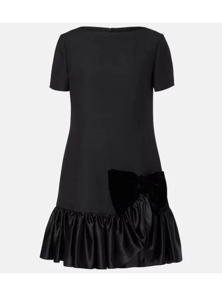 Rochie Valentino cu volane din crep negru