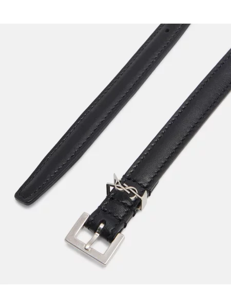 Cu centură curea Saint Laurent din piele negru