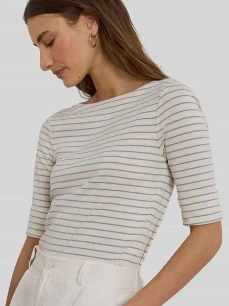 Męski t-shirt o kroju regular fit z mieszanki bawełny Lauren Ralph Lauren beżowa