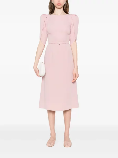 Rochie midi Cristallini până la genunchi de costum roz