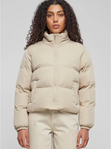 Kurtka Urban Classics Ladies Short Peached Puffer Jacket Wet Sand XS