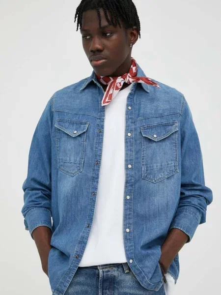 G-Star Raw cămașă de blugi Dakota albastru