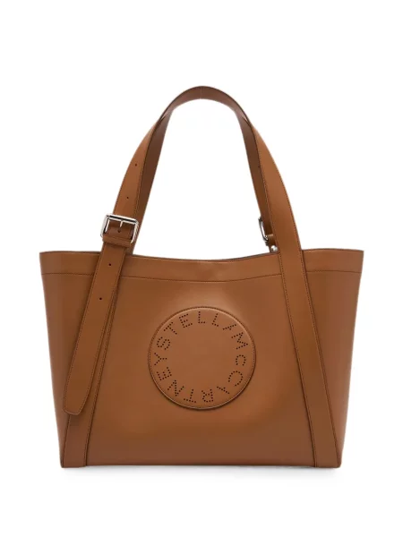 Geantă shopper Stella Mccartney cu autograf maro