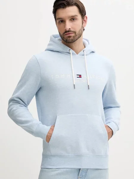 Pulover Tommy Hilfiger turkizna s kapuco modra