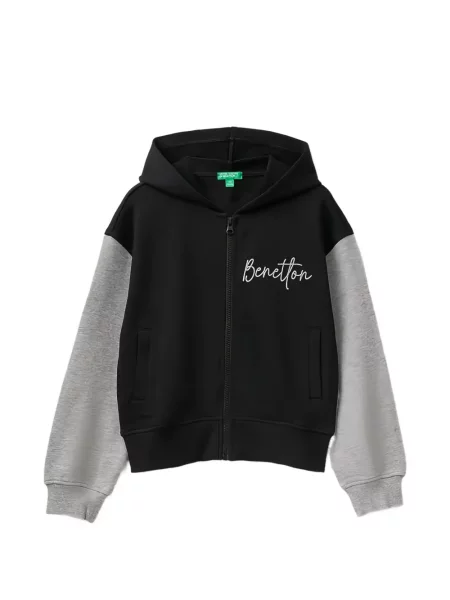 Dětska mikina s kapucí Benetton černá
