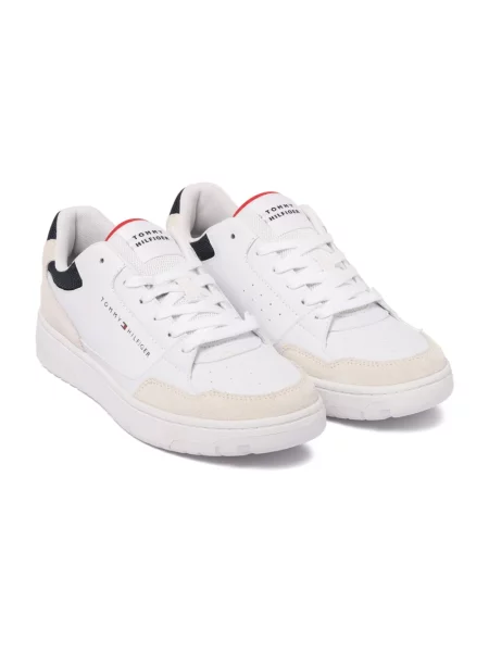 Trampki Tommy Hilfiger skórzane wiązane casual białe