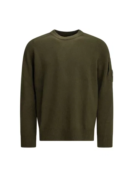 Lniany sweter C.p. Company zielony