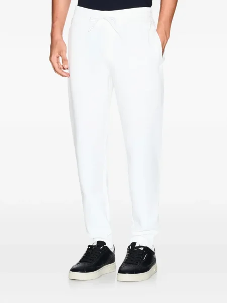 Pantaloni Armani Exchange cu broderie alergare alb