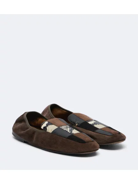 Chiloți Khaite din piele de căprioară slip-on maro