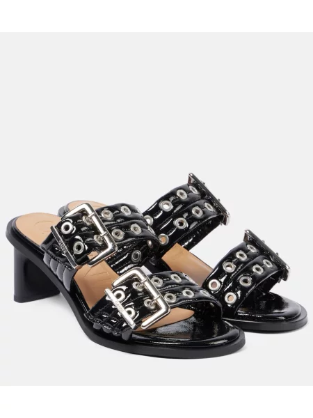 Papuci tip mules Ganni negru