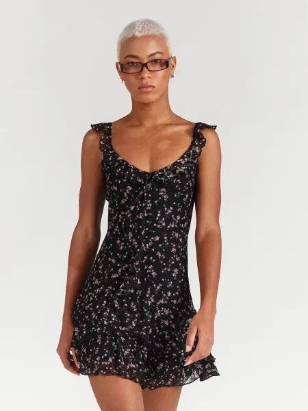 HOLLISTER Rochie de vară roz negru