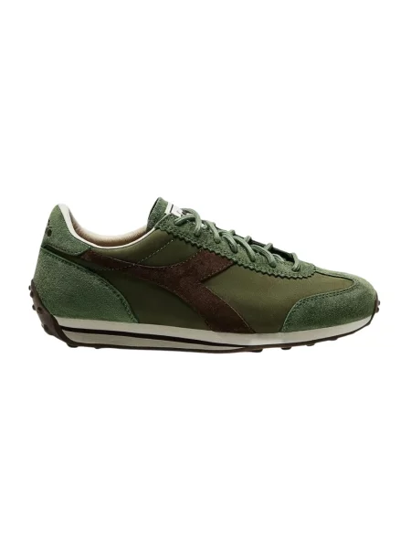 Woskowane sneakersy Diadora skórzane zielone