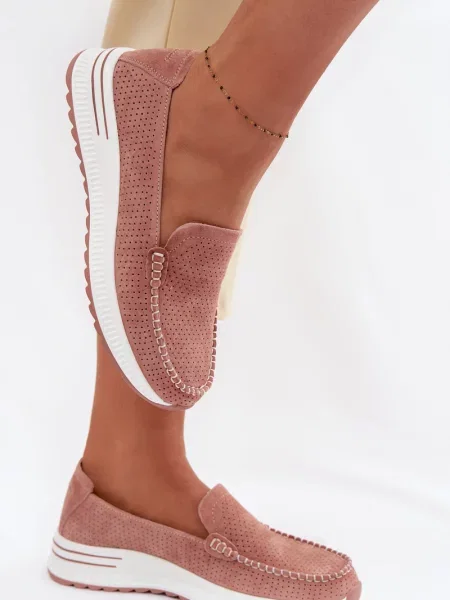 Semišové mokasíny Evento bílé